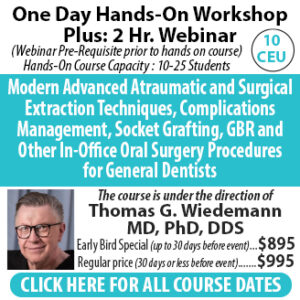 Modern Advanced Atraumatic and Surgical Extraction Techniques, Complications Management, Socket Grafting, GBR and Other In-Office Oral Surgery Procedures for General Dentists