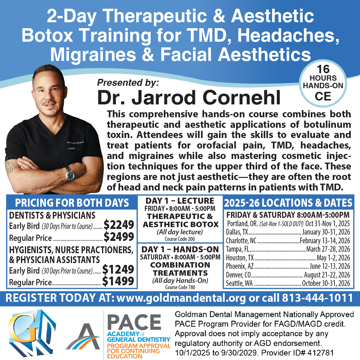 THERAPEUTIC & AESTHETIC BOTOX TRAINING - Portland, OR - Oct. 31 (Lecture)-Nov. 2 (Hands on)